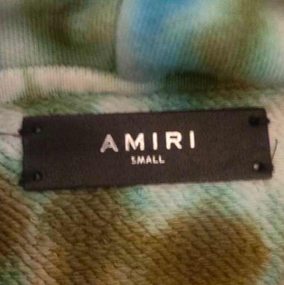 AMIRI | Oversized Green Tie Dye Hoodie in Size Small - Picture 5 of 6